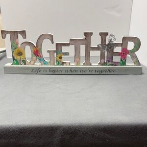 Floral 'Together' Decorative Sign
